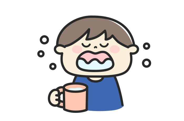 ガラガラうがいの方法 イラスト 喉の洗浄 口内ケア 歯科衛生